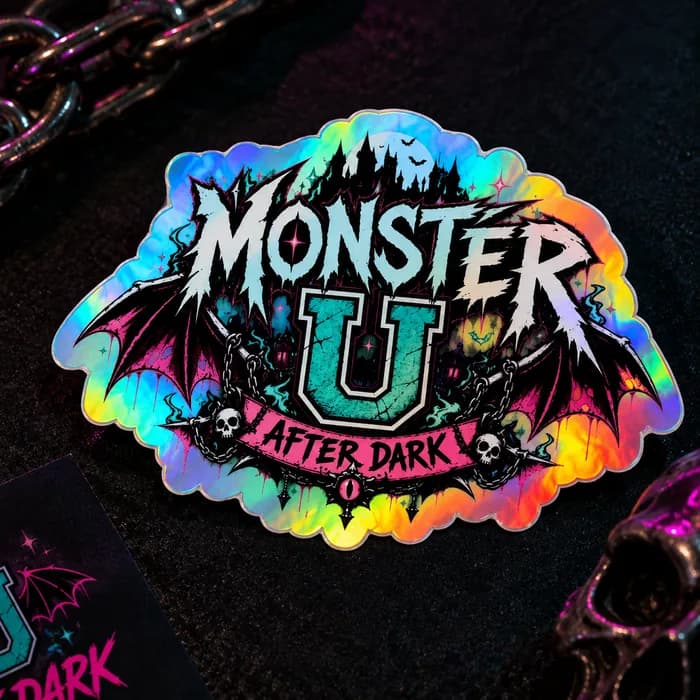 Holographic Monster U After Dark crest sticker